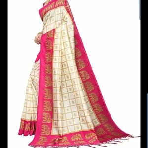 Mysore silk printed saree